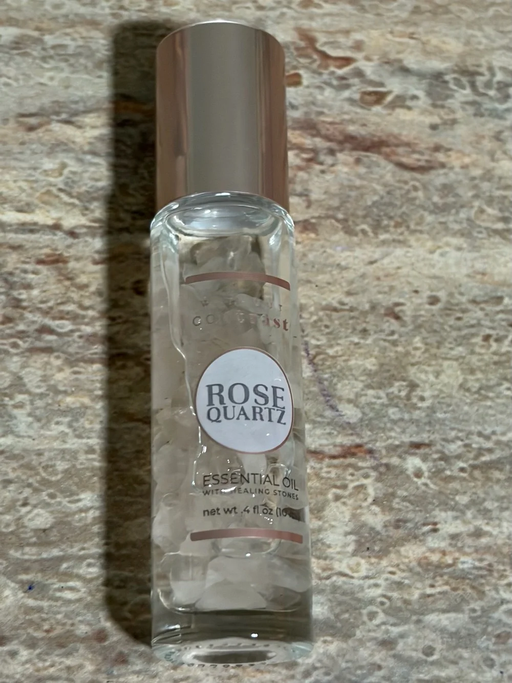 NIB Without Contrast Rose Quartz & Peridot Gemstone Infused Essential Body Oils